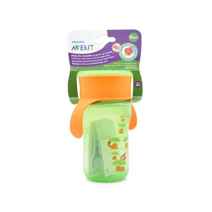 Philips Avent Κύπελλο Εκμάθησης με Λαβές 12m+ SCF784/00 Πράσινο-Πορτοκαλί 340ml