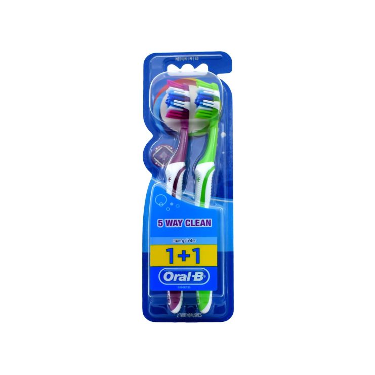 Oral-B Complete 5 Way Clean 40 Medium Πράσινο - Φούξια 1+1 3014260020422