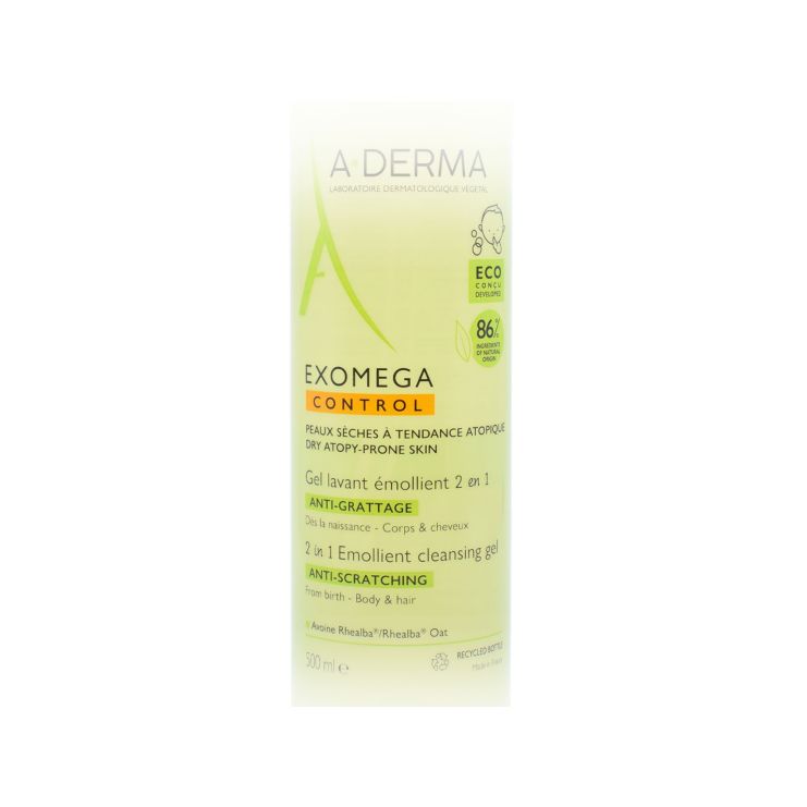 A-Derma Exomega Control Gel Καθαρισμού για Σώμα/Μαλλιά 2 in 1 - Ατοπικό Δέρμα 500ml