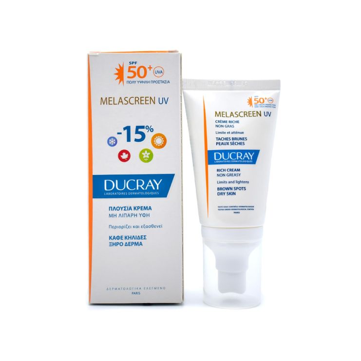 Ducray Melascreen UV Πλούσιας Υφής SPF50+ κατά των Καφέ Κηλίδων 40ml