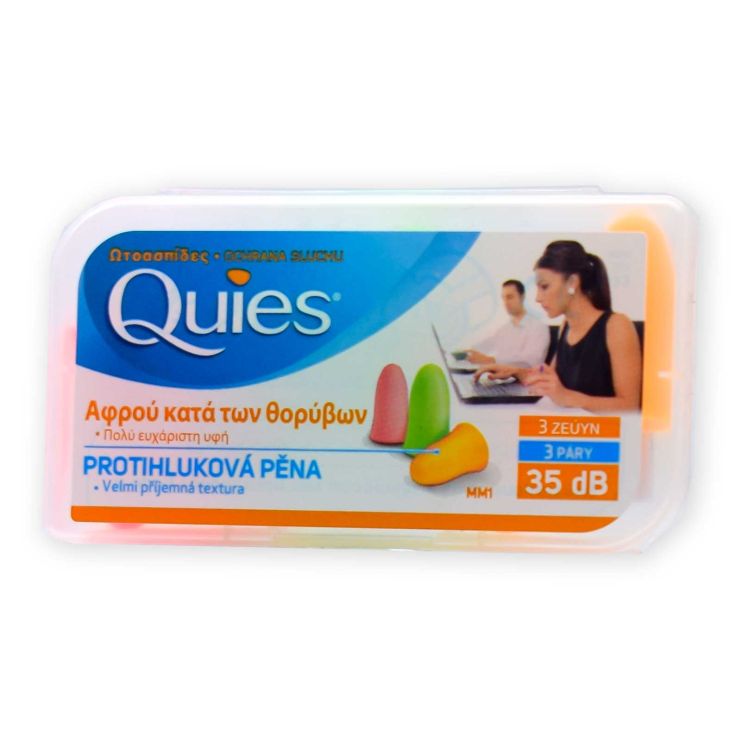 Quies Foam Earplugs Ωτοασπίδες Μείωσης Θορύβου 3 Ζεύγη