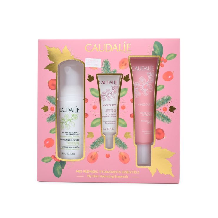 Caudalie The 40ml Moisturising Sorbet & S.O.S Thirst-Quenching Serum 10ml & Instant Foaming Cleanser 50ml 