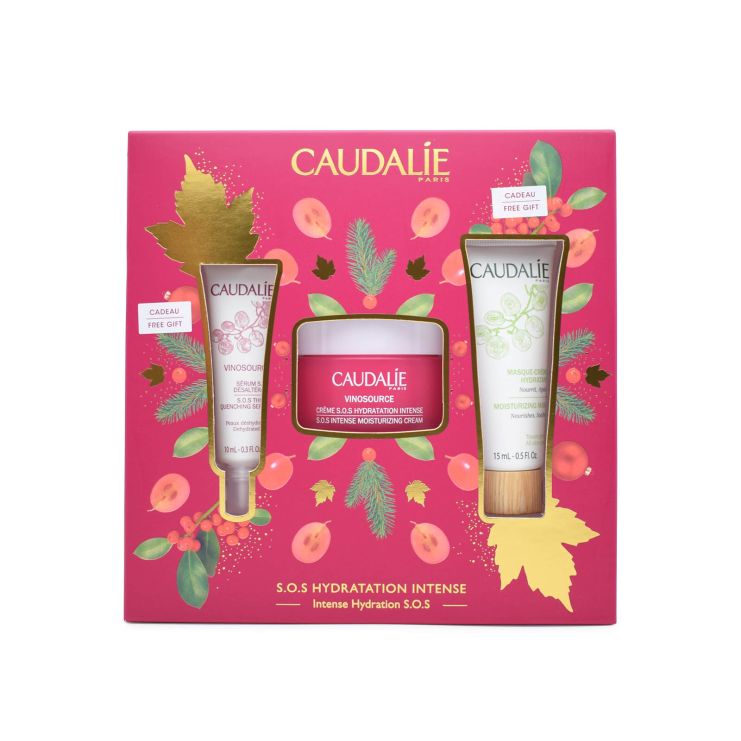 Caudalie S.O.S Intense Hydration Cream 50ml & S.O.S Thirst Quenching Serum 10ml & Moisturising Mask 15ml