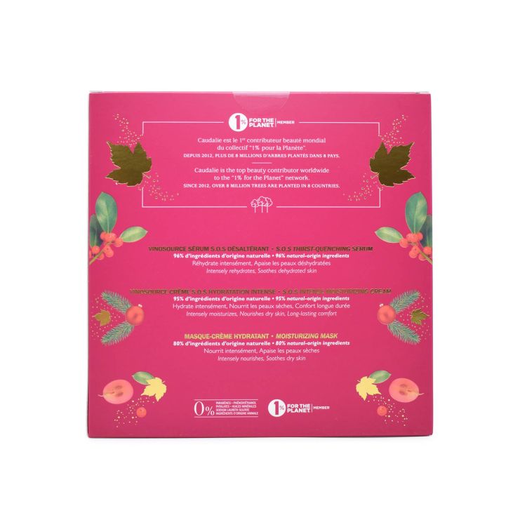 Caudalie S.O.S Intense Hydration Cream 50ml & S.O.S Thirst Quenching Serum 10ml & Moisturising Mask 15ml