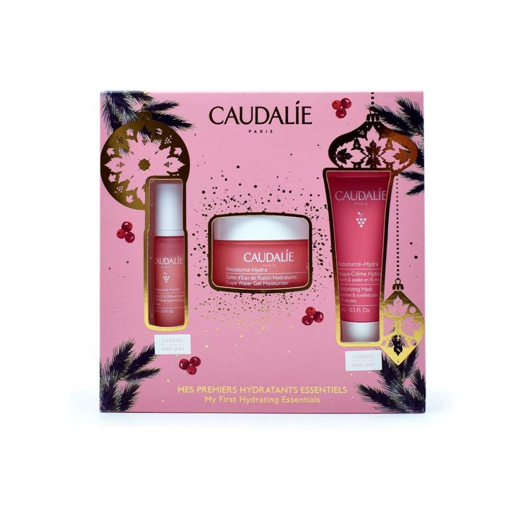 Caudalie Vinosource-Hydra Grape Water Gel Moisturizer 50ml & Serum 10ml & Moisturizing Mask 15ml 