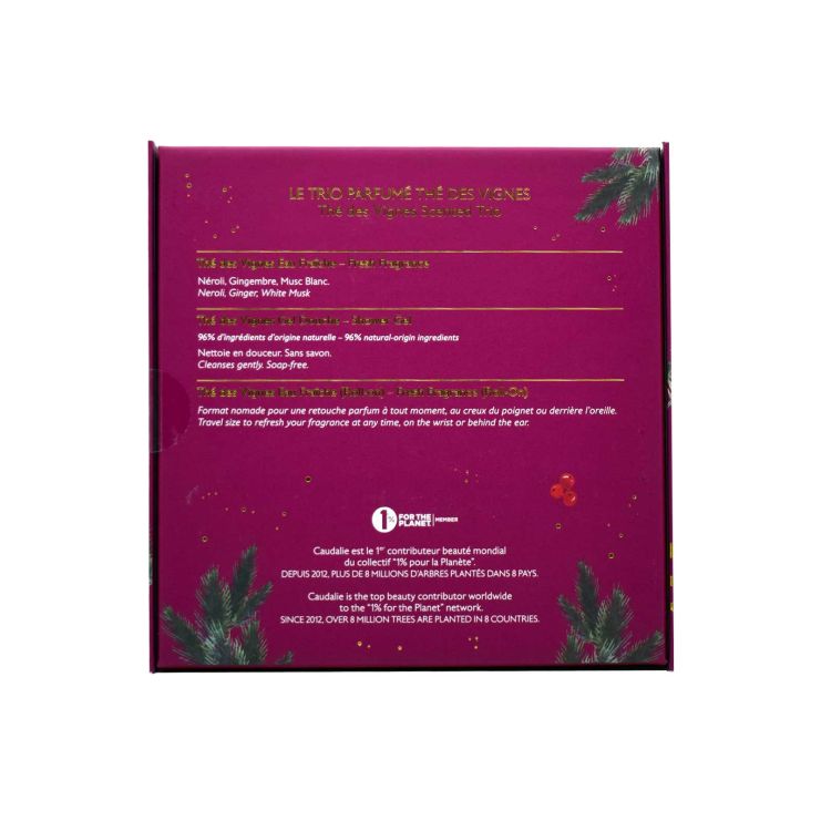 Caudalie The Des Vignes Scented Trio FDV Fresh Fragrance 50ml & Fresh Fragrance Roll-On 10ml & Shower Gel 50ml