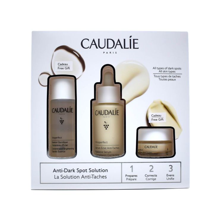 Caudalie Vinoperfect Radiance Serum 30ml & Essence Glycolique 50ml & Dark Spot Correcting Moisturizer 15ml