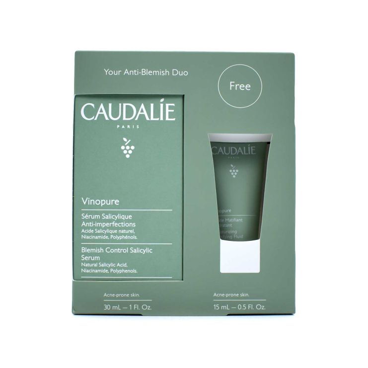 Caudalie Vinopure Blemish Control Salicylic Serum 30ml & Moisturizing Mattifying Fluid 15ml