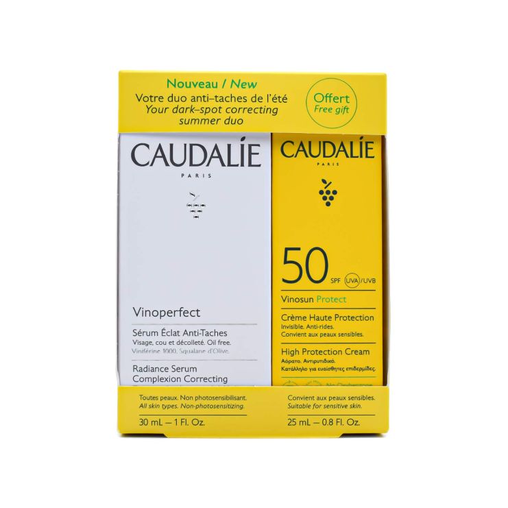 Caudalie Vinoperfect Radiance Serum Complexion Correcting 30ml & Vinosun High Protection Cream Invisible AntiWrinkle SPF50+ 25ml