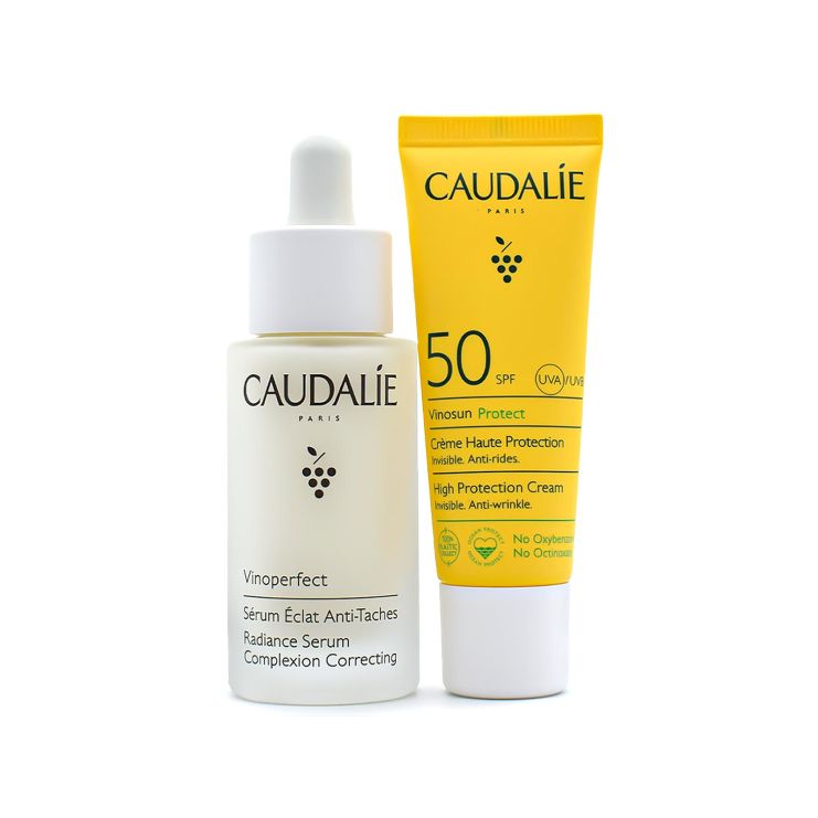 Caudalie Vinoperfect Radiance Serum Complexion Correcting 30ml & Vinosun High Protection Cream Invisible AntiWrinkle SPF50+ 25ml