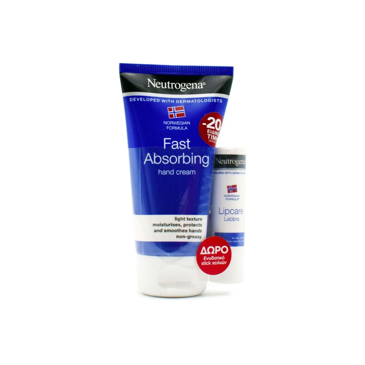 Neutrogena Fast Absorbing Hand Cream 75ml & Lip Stick 4.8gr