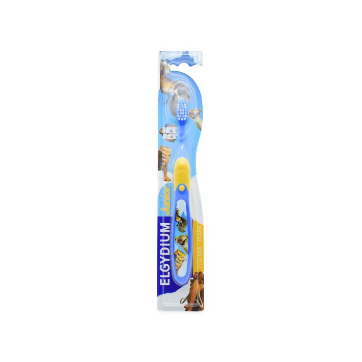 Elgydium Οδοντόβουρτσα Junior Ice Age Μπλε-Κίτρινη 7-12 ετών 3577056018206