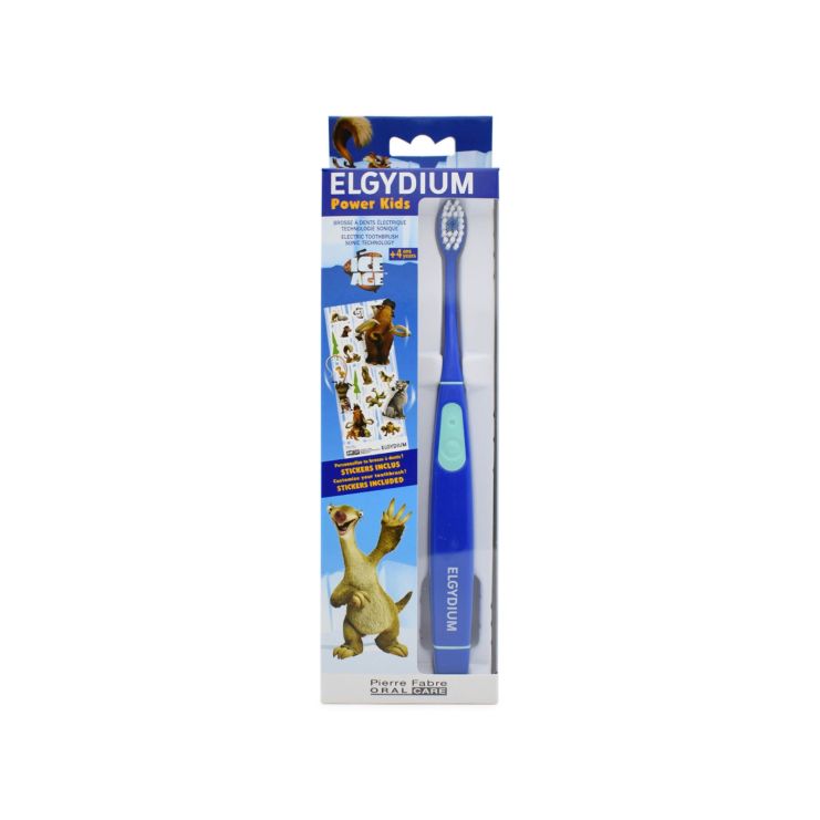 Elgydium Power Kids Ice Age 4+ ετών Παιδική Ηλεκτρική Οδοντόβουρτσα Μπλε Χρώμα 1τμχ 