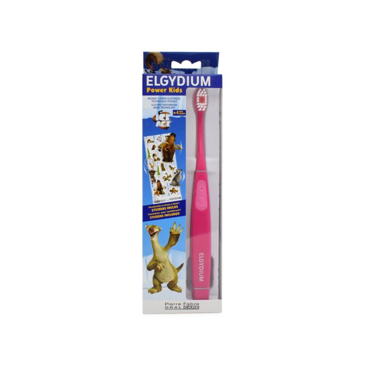 Elgydium Power Kids Ice Age 4+ ετών Παιδική Ηλεκτρική Οδοντόβουρτσα Ροζ Χρώμα 1τμχ 