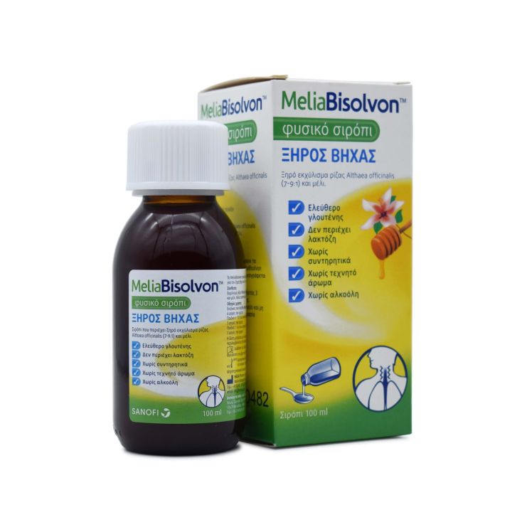 Sanofi MeliaBisolvon Φυσικό Σιρόπι για Ξηρό Βήχα 100ml