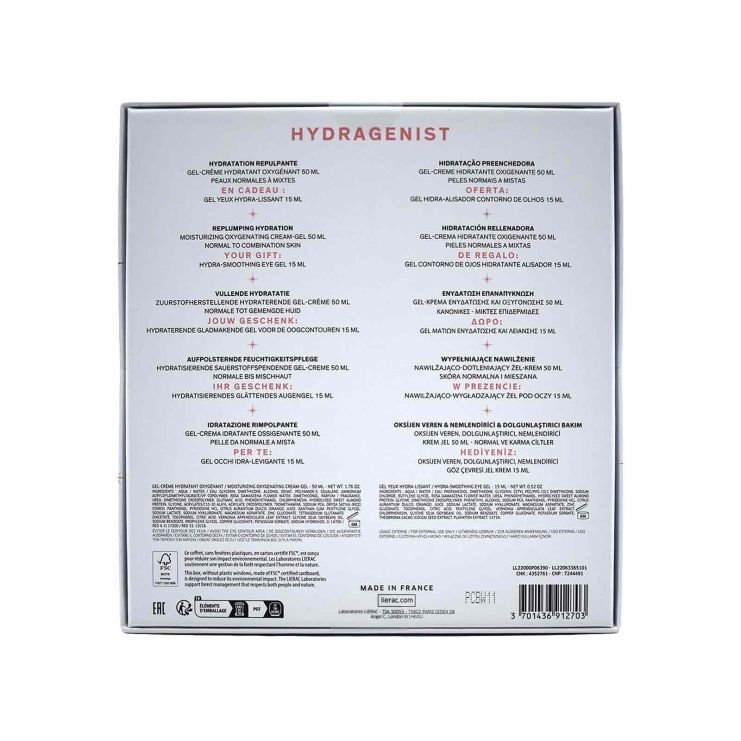 Lierac Hydragenist Set με Mat Gel-Creme Hydratant Oxygenant Pot 50ml & Hydra-Smoothing Eye Gel 15ml