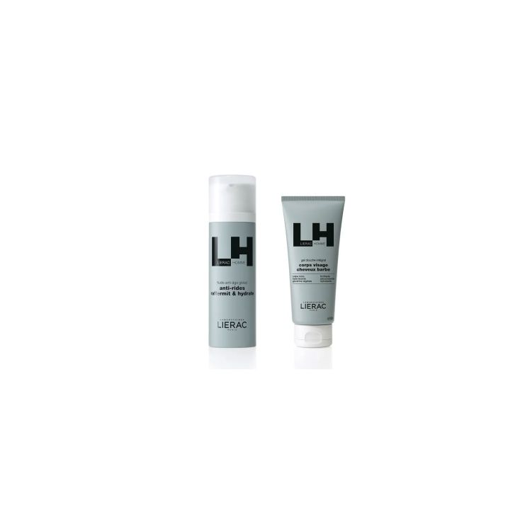 Lierac Homme The 3in1 Essential Products Global Anti-Aging Fluid 50ml &  All-Over Shower Gel 200ml