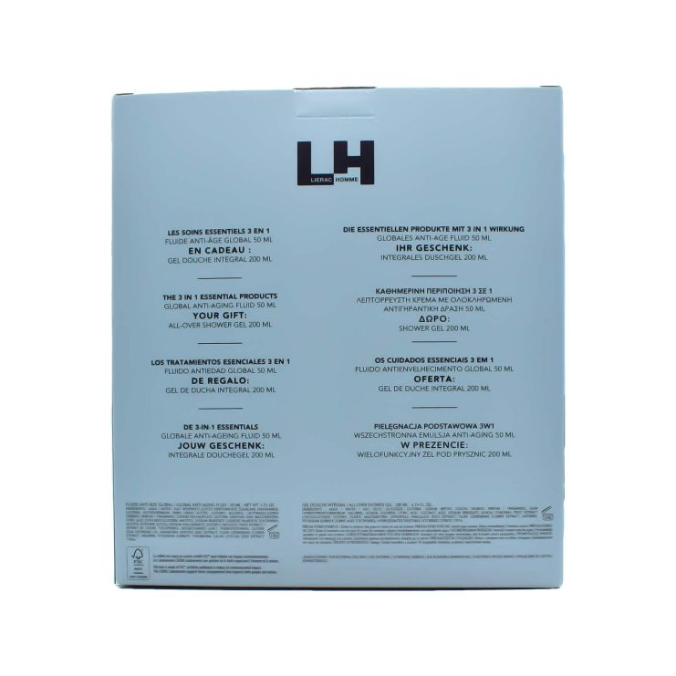 Lierac Homme The 3in1 Essential Products Global Anti-Aging Fluid 50ml &  All-Over Shower Gel 200ml