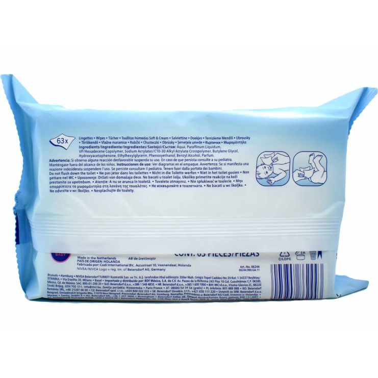 Nivea Baby Soft & Cream Υποαλλεργικά Μωρομάντηλα 63τμχ