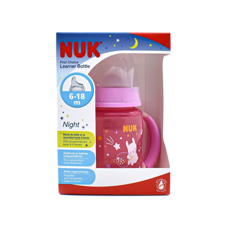 Nuk First Choice Μπιμπερό Εκπαίδευσης Night Ροζ από 6 έως 18 μηνών 150ml