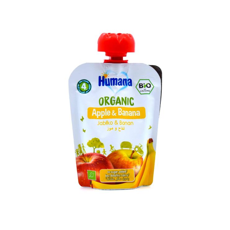 Humana Bio Φρουτοπουρές Μήλο & Μπανάνα 4m+ 90g 