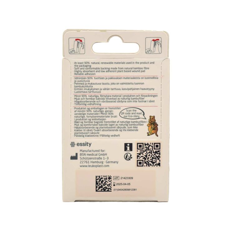 BSN Medical Leukoplast Eco Adhesive Pads 2 sizes 12 pads 19mm x 72mm 8 pads 38mm x 72mm 20 pcs