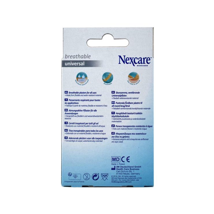 3M Nexcare Plasters Breathable Universal 40τμχ (20τμχ 19mm x 72mm, 10τμχ 25mm x 72mm, 10τμχ 22mm)