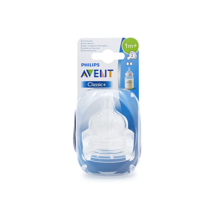 Philips Avent Classic Θηλές για Μπιμπερό 1m+ 2 Οπές SCF632/21 2τμχ