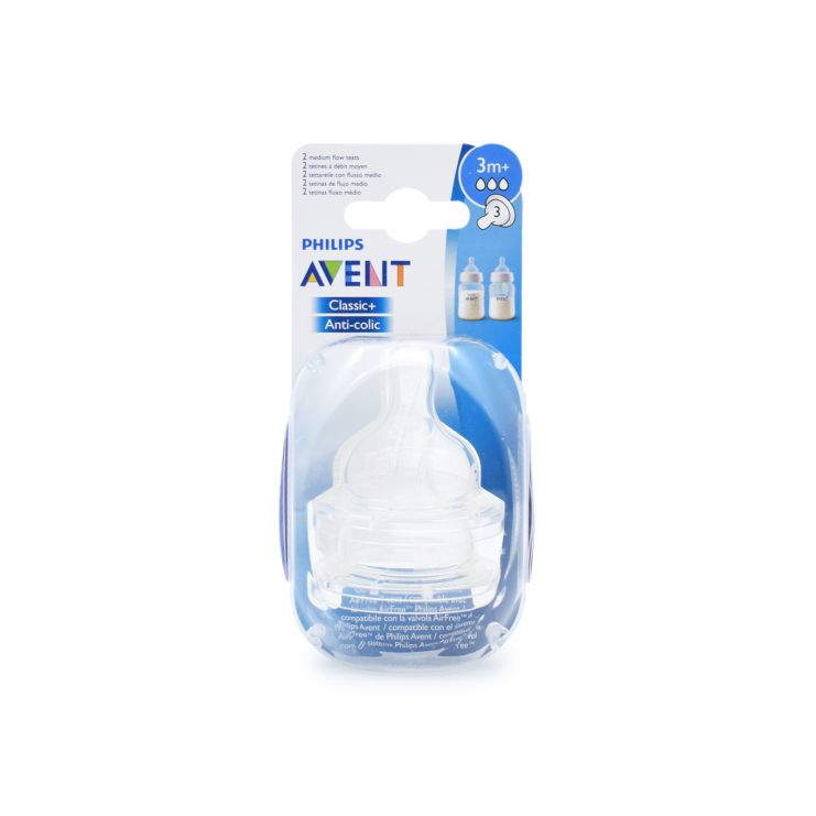 Philips Avent Classic Θηλές για Μπιμπερό 3m+ 3 Οπές SCF633/27 2τμχ