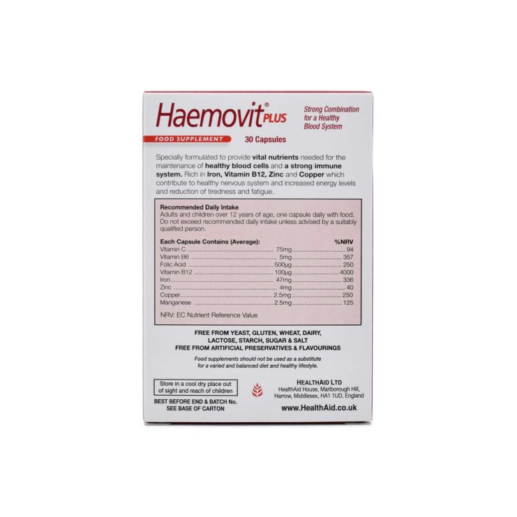 Health Aid Haemovit Plus 30 caps