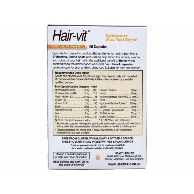 Health Aid Hair-Vit 90 κάψουλες