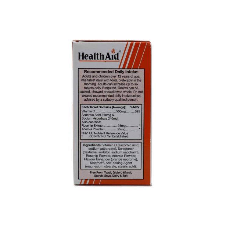 Health Aid Vitamin C 500mg 100 μασώμενα δισκία