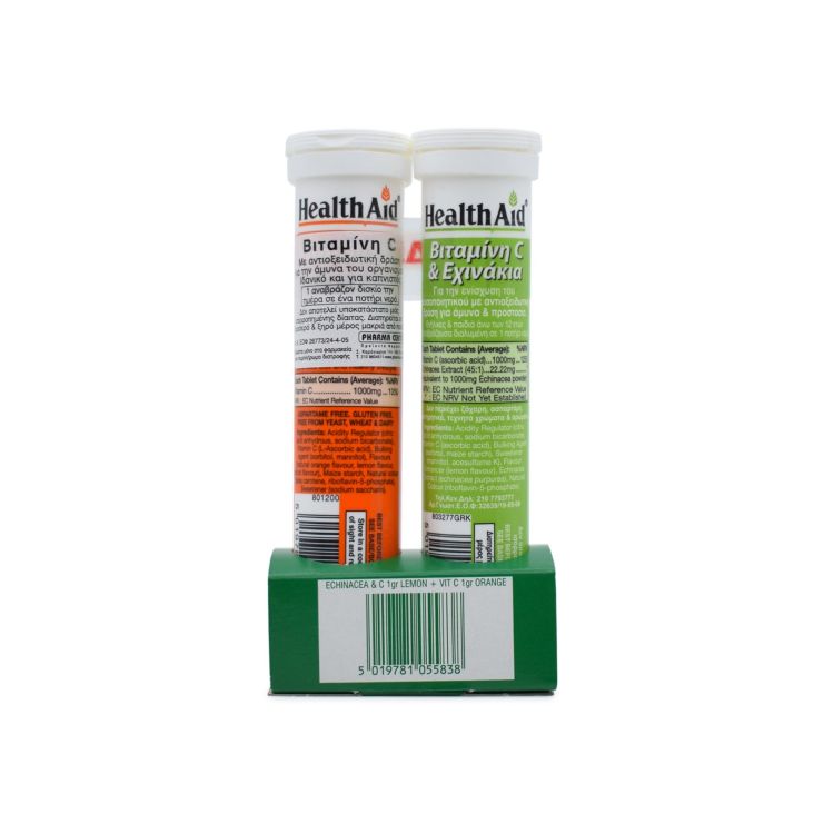 Health Aid Vitamin C 1000mg Plus Echinacea 20 effer.tabs & Vitamin C 1000mg Orange 20 effer.tabs