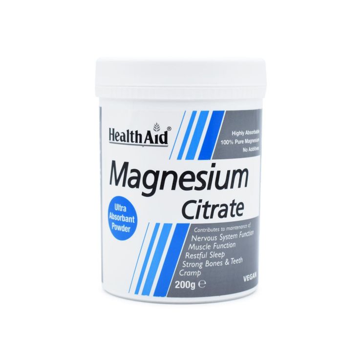 Health Aid Magnesium Citrate Σκόνη Κιτρικού Μαγνησίου 200gr