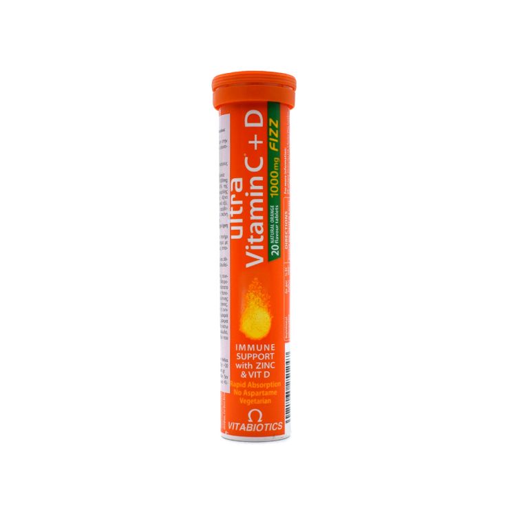 Vitabiotics Ultra Vitamin C + D Πορτοκάλι 20 αναβράζοντα δισκία