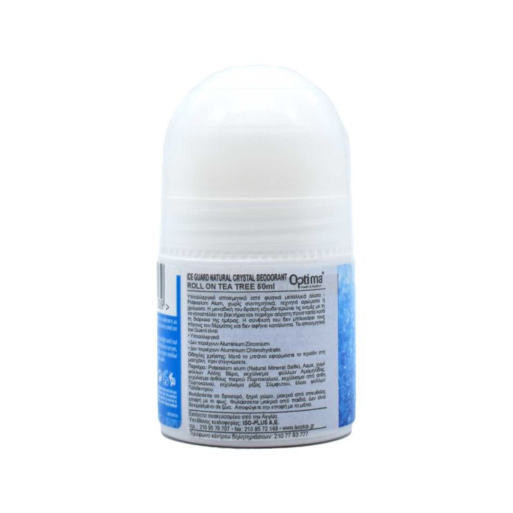 Optima Ice Guard Natural Crystal Roll-On Αποσμητικός Κρύσταλλος Tea Tree 50ml