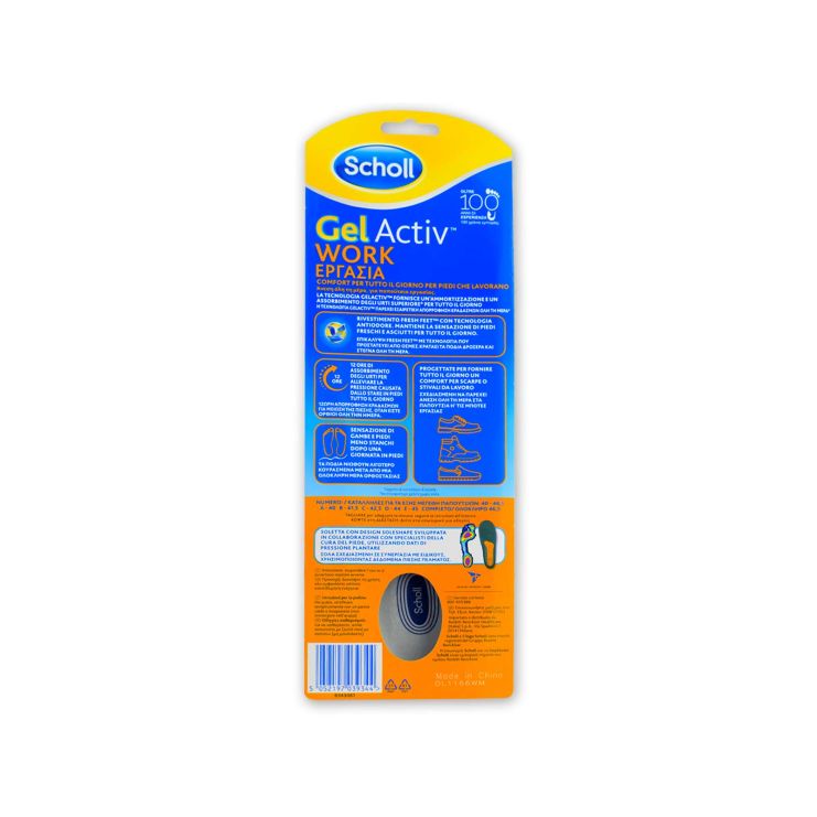 Scholl GelActiv Work Πάτοι για Άνδρες 1 ζευγάρι No 40 - 46.5