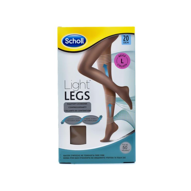 Scholl Light Legs 20 Den Καλσόν Διαβαθμισμένης Συμπίεσης Beige Large 1 τμχ