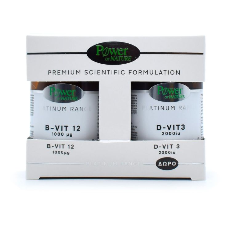 Power Platinum B-Vit12 1000μg 60tb ΠΡ(+Δώρο Platinum D - Vit3 2000iu 20tb)