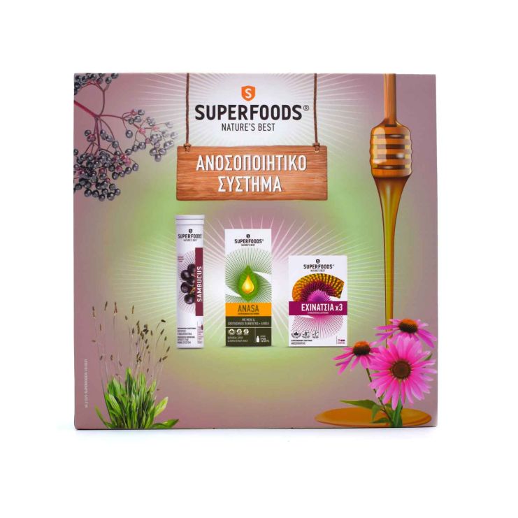 Superfoods Sambucus 20 effer.tabs & Anasa Sirop Adult 120ml & Echinacea 30 caps