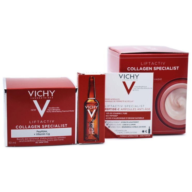 Vichy Liftactiv Collagen Specialist Κρέμα Προσώπου 50ml & Liftactiv Specialist Peptide-C για Γέμισμα Ρυτίδων 1.8ml