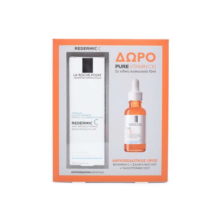 La Roche Posay Redermic C Anti-Wrinkle Firming Moisturizing Filler 40ml & Pure Vitamin C10 Oxidant Serum 10ml