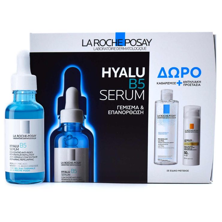 La Roche Posay Hyalu B5 Serum 30ml & Micellar Water Ultra 50ml & Anthelios Age Correct SPF50 3ml