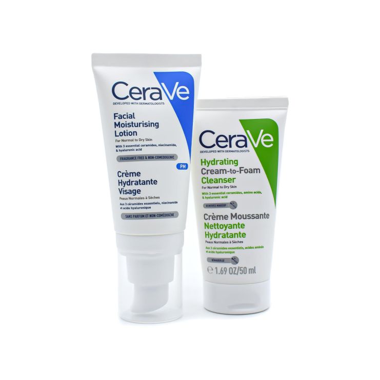 CeraVe Facial Moisturizing Lotion Ενυδατική Κρέμα Προσώπου 52ml & Hydrating Cream to Foam Cleanser Αφρώδης Κρέμα Καθαρισμού Προσώπου 50ml