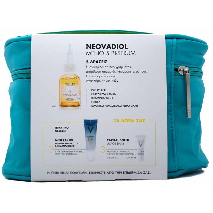 Vichy Neovadiol Meno 5 Bi-Serum 30ml & Mineral 89 Booster 10ml & UV-Age Daily Spf50+ 3ml