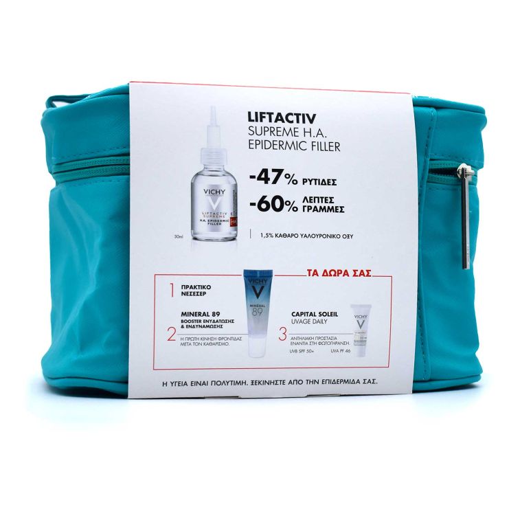 Vichy Liftactiv Supreme H.A. Epidermic Filler 30ml & Mineral 89 Booster 10ml & UV-Age Daily Spf50+ 3ml