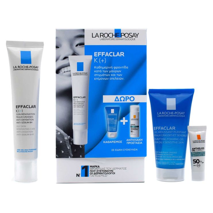 La Roche Posay Effaclar K(+) Oily Skin Cream 40ml με Effaclar Gel 50ml & Anthelios Oil Correct SPF 50+ 3ml