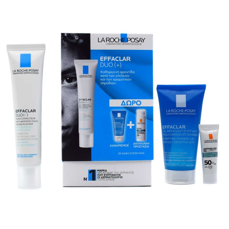 LR Effaclar DUO (+) Anti-Acne & Imperfections Cream 40ml με Effaclar Gel 50ml & Anthelios Oil Correct SPF 50+ 3ml