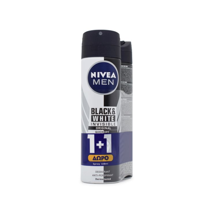 Nivea Men Black & White Invisible Original 48h Αποσμητικό 2 x 150ml