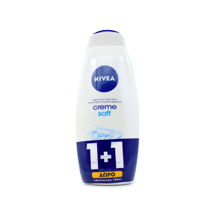 Nivea Creme Soft Αφρόλουτρο 2x750ml